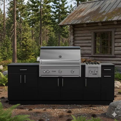 Custom Commercial Outdoor Kitchen Cabinet 304 Stainless Steel Gas Grill Side Burner Weatherproof Island for Project Application