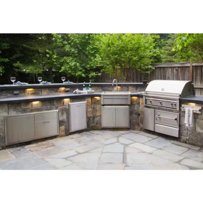 Custom Stainless Steel Outdoor Kitchen with Sink Fridge Gas Grill for BBQ Sturdy Design for Garden Yard Patio Cooking
