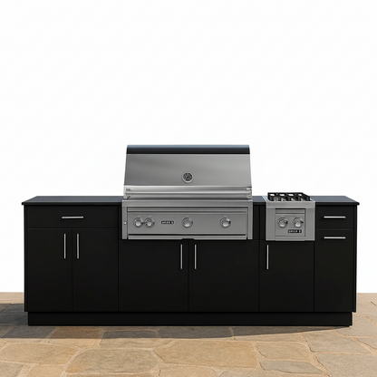 Custom Commercial Outdoor Kitchen Cabinet 304 Stainless Steel Gas Grill Side Burner Weatherproof Island for Project Application